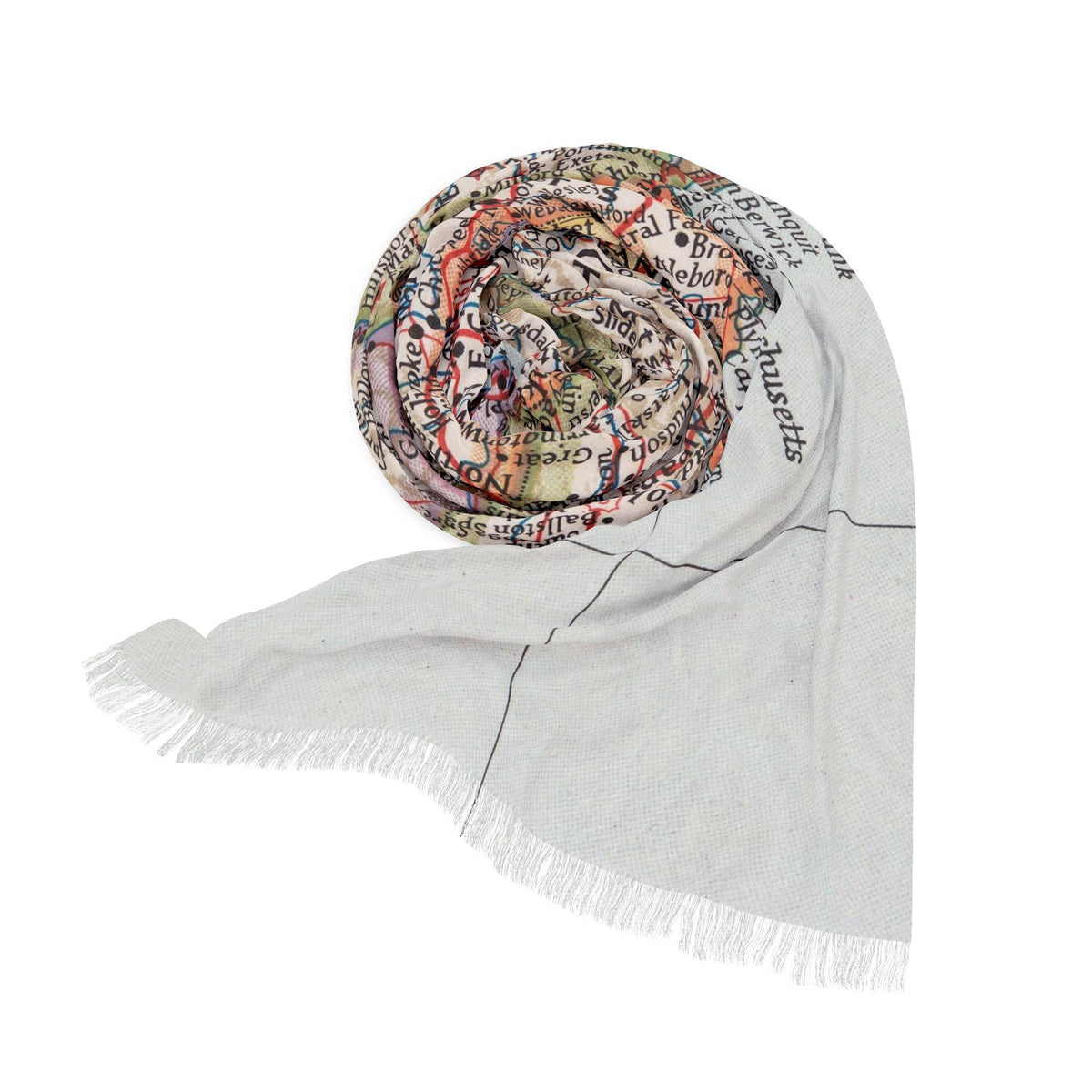 Massachusetts Map Travel Scarf view 4