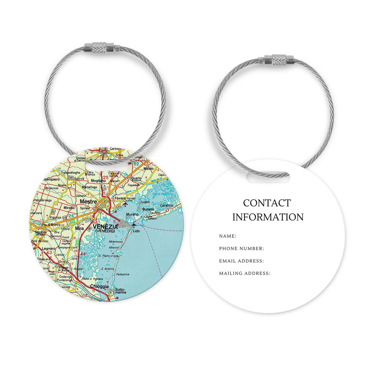Venice Italy Map Luggage Tag