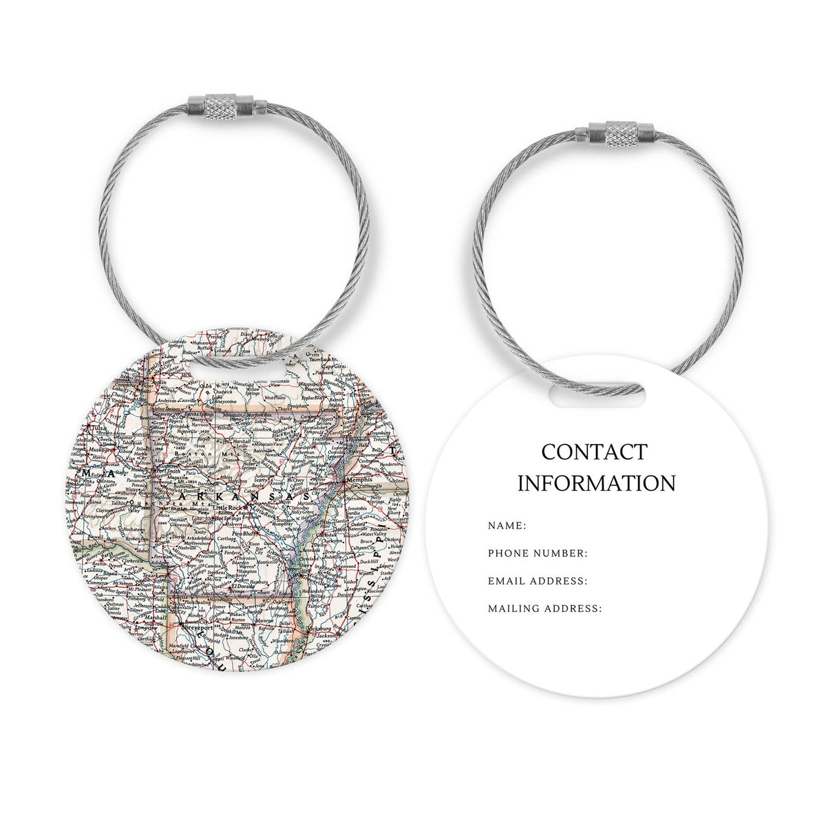 Arkansas Map Luggage Tag