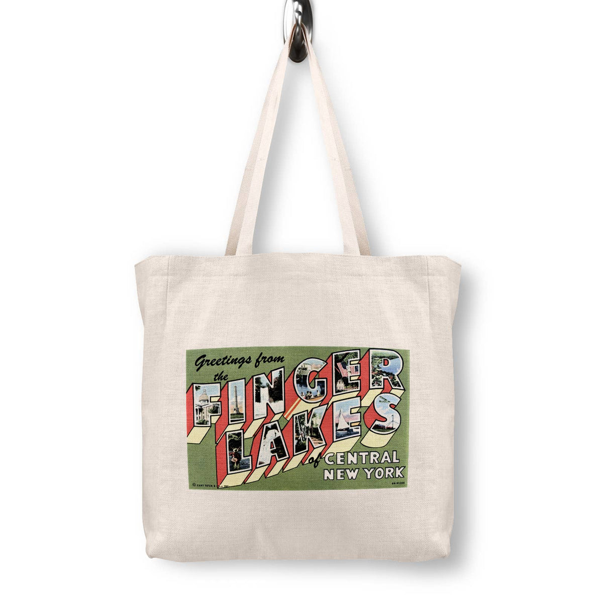 Finger Lakes New York Vintage Postcard Canvas Tote Bag