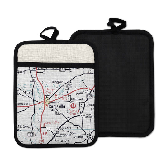 Circleville Ohio vintage map hot pad