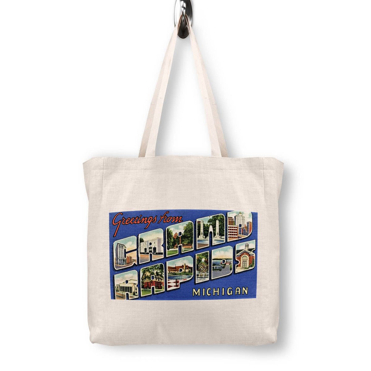 Grand Rapids Michigan Vintage Postcard Canvas Tote Bag