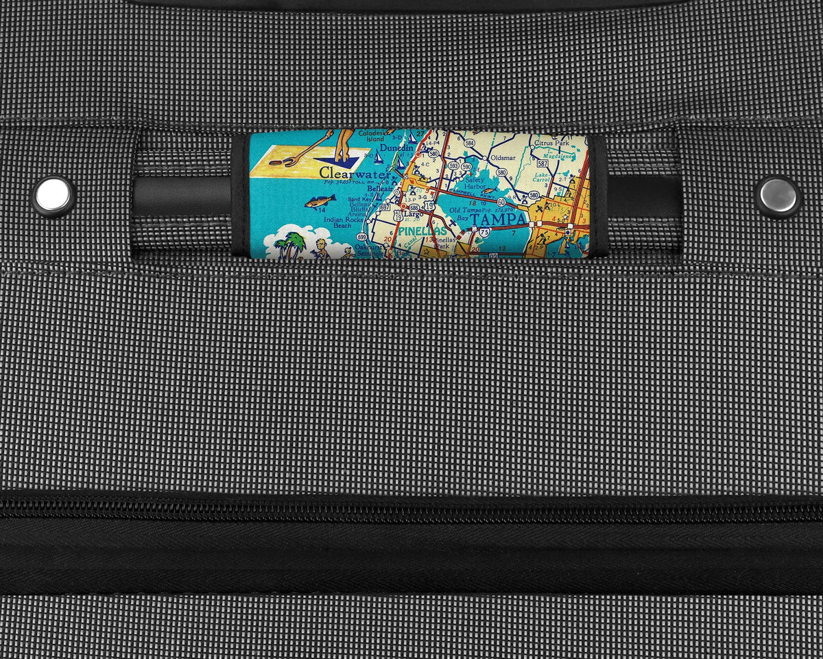 Clearwater Tampa Florida Map Luggage Tag and Handle Wrap view 3