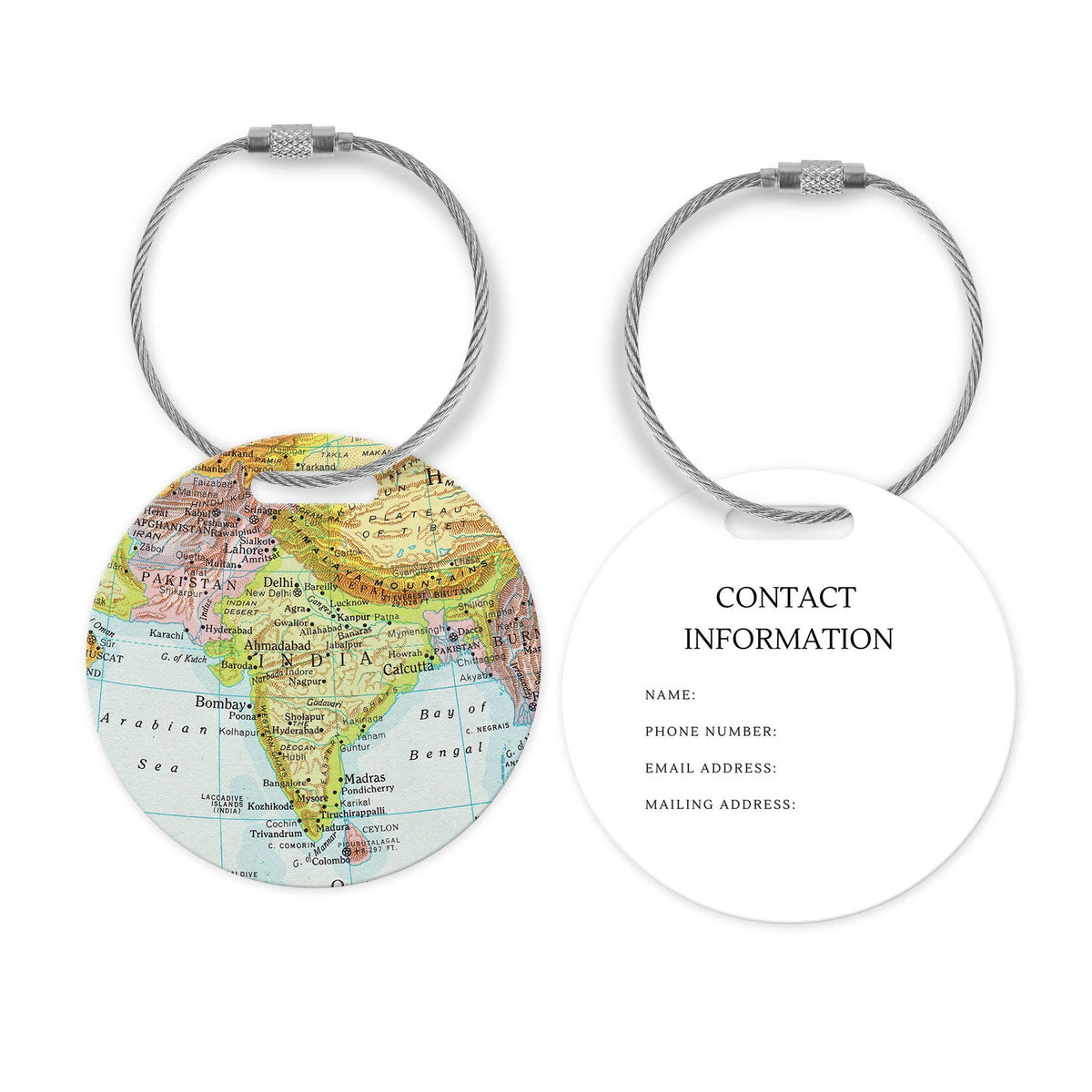India Map Luggage Tag