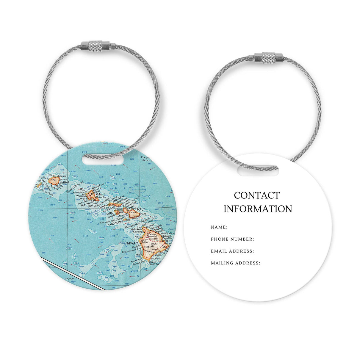 Hawaii Map Luggage Tag