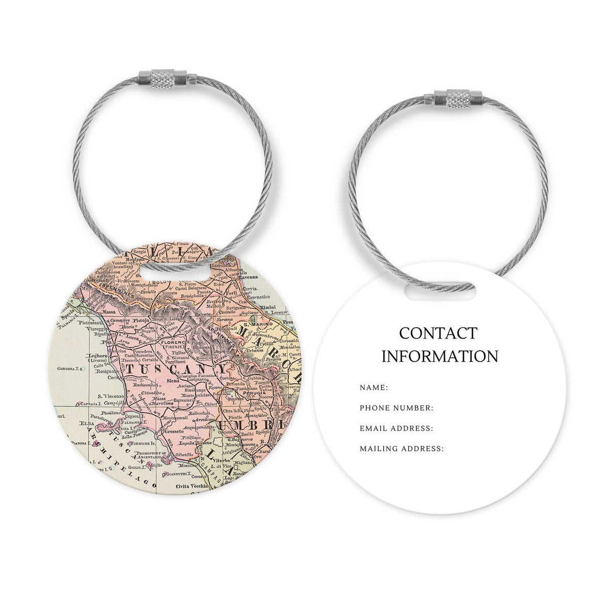 Tuscany Italy Map Luggage Tag and Handle Wrap view 2