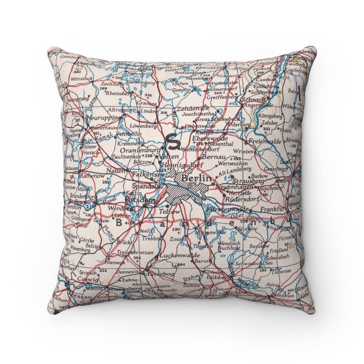 Berlin Germany vintage map throw pillow