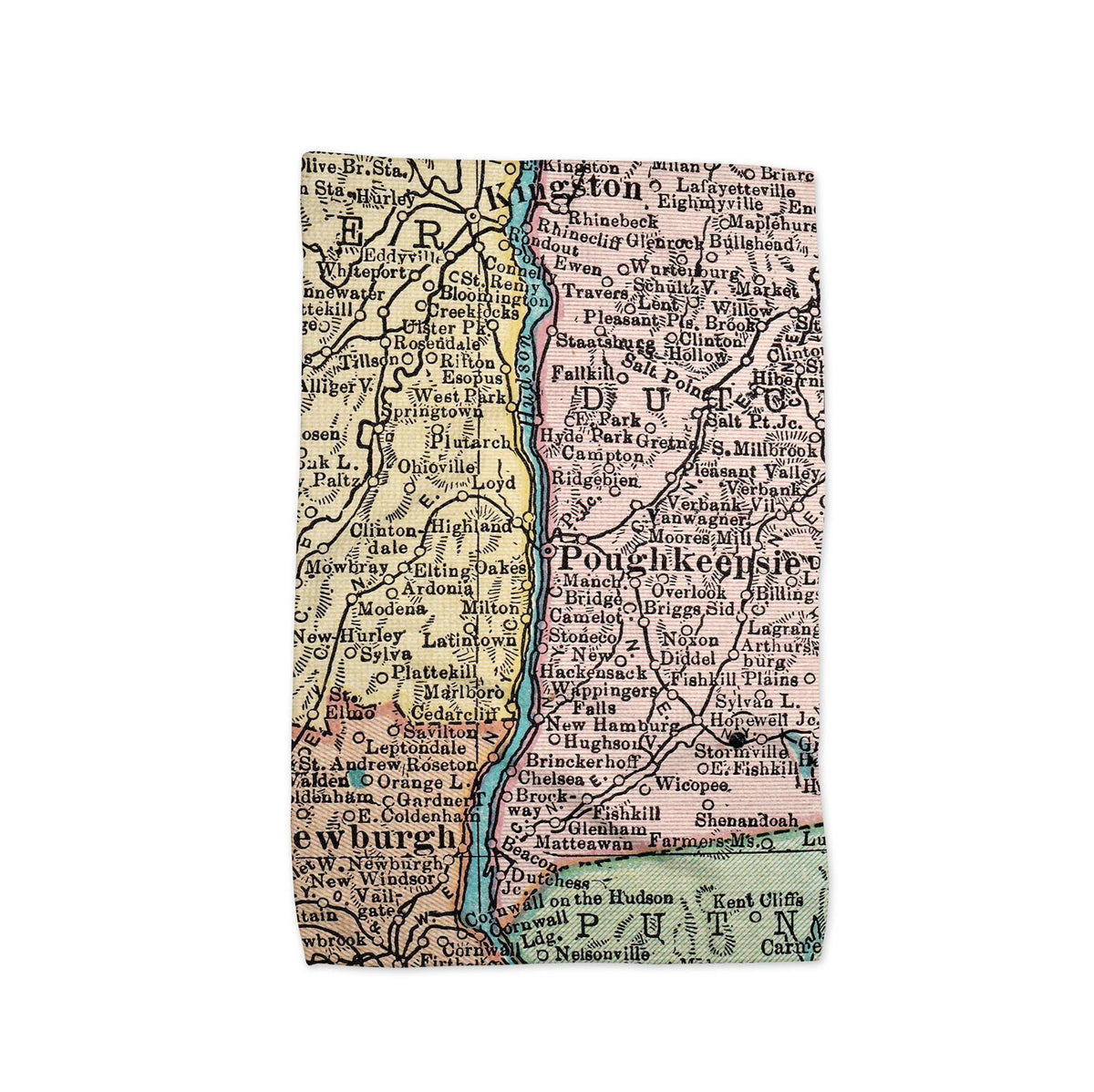 Poughkeepsie New York map tea towel
