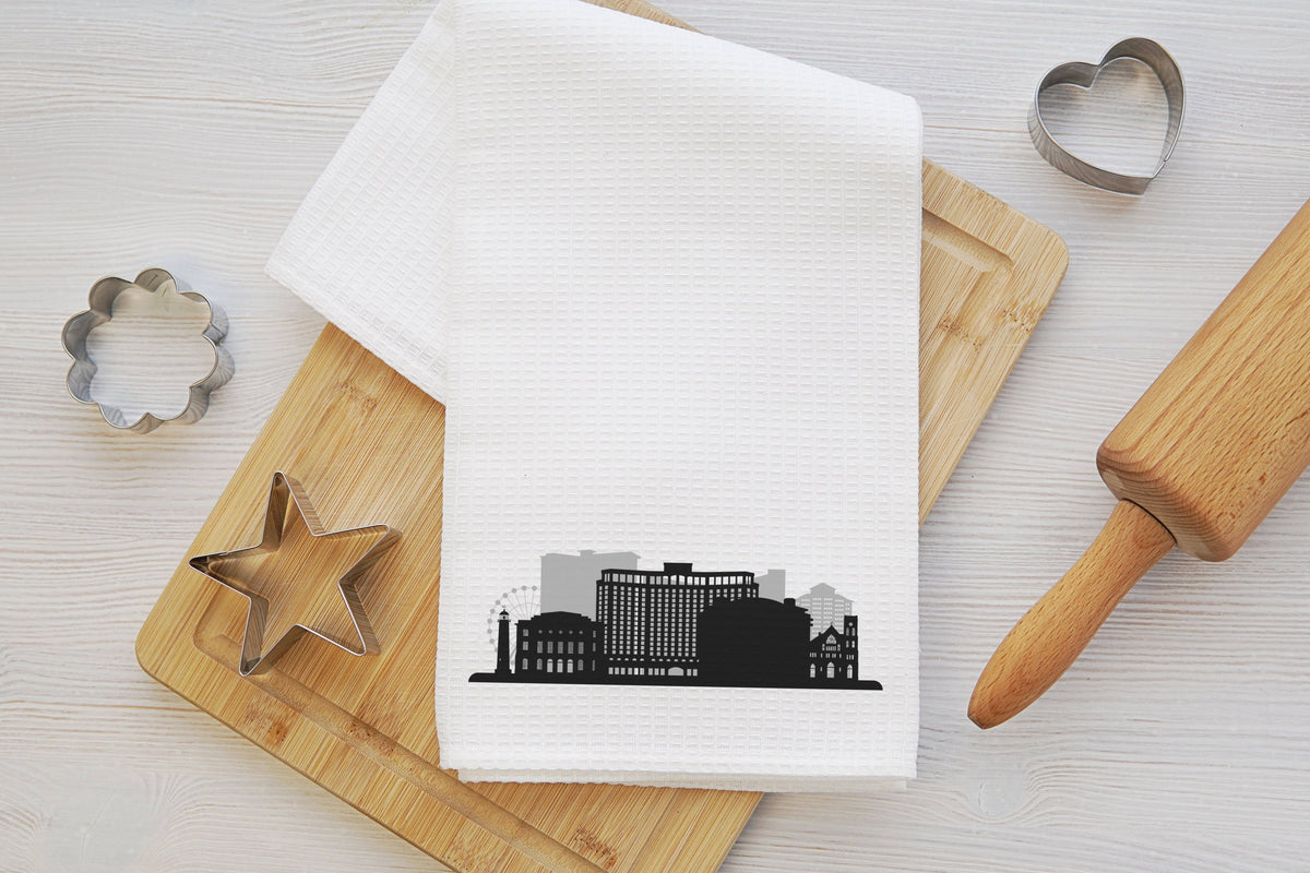 Biloxi Mississippi map tea towel