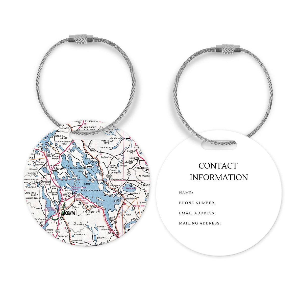 Lake Winnipesaukee New Hampshire Map Luggage Tag