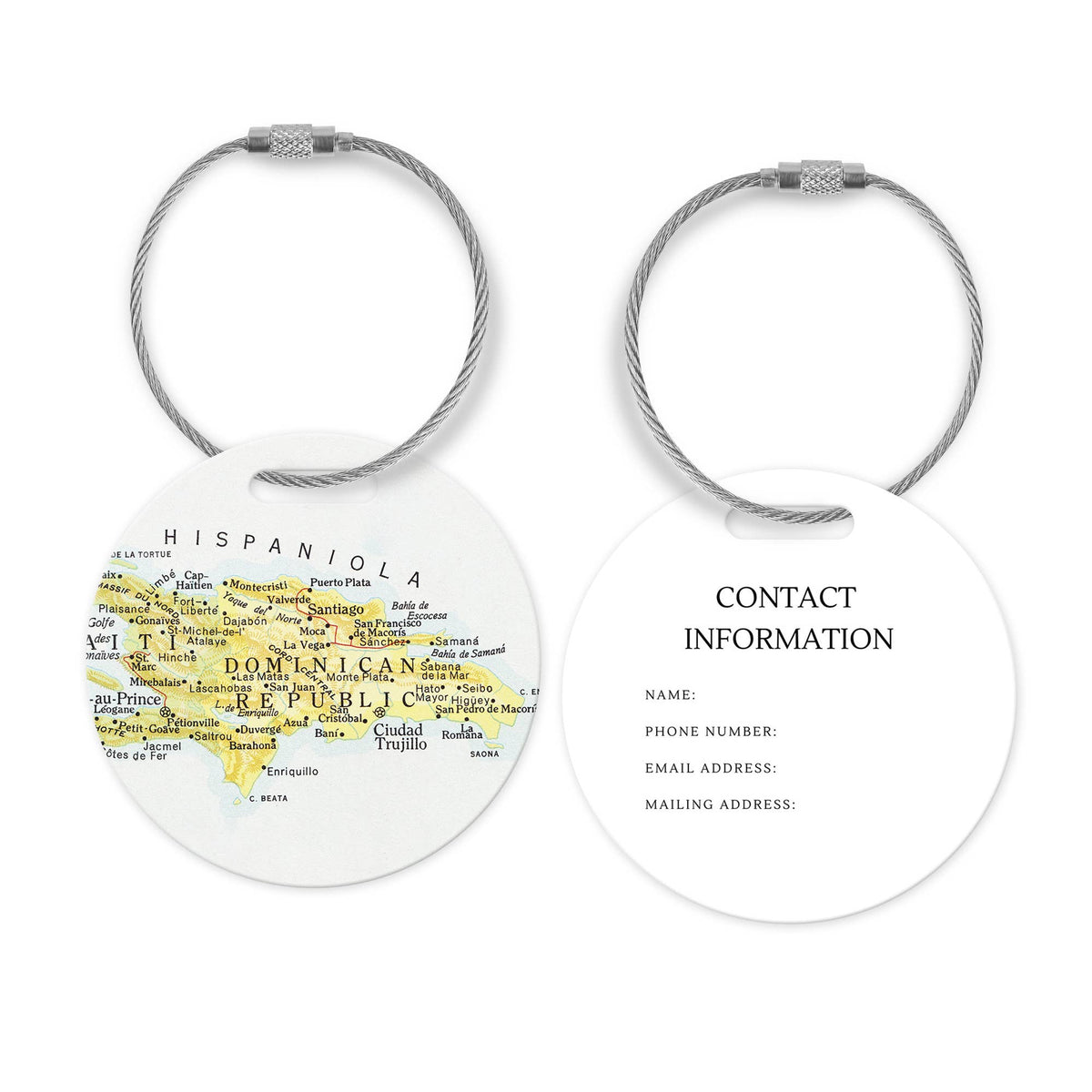 Dominican Republic Map Luggage Tag and Handle Wrap view 3
