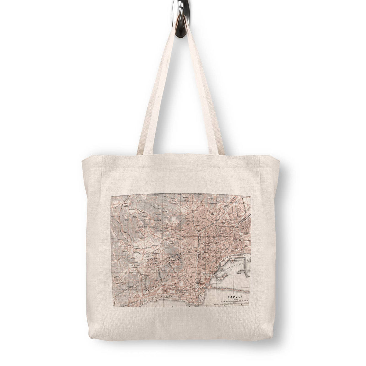 Naples Italy Vintage Map Canvas Tote Bag