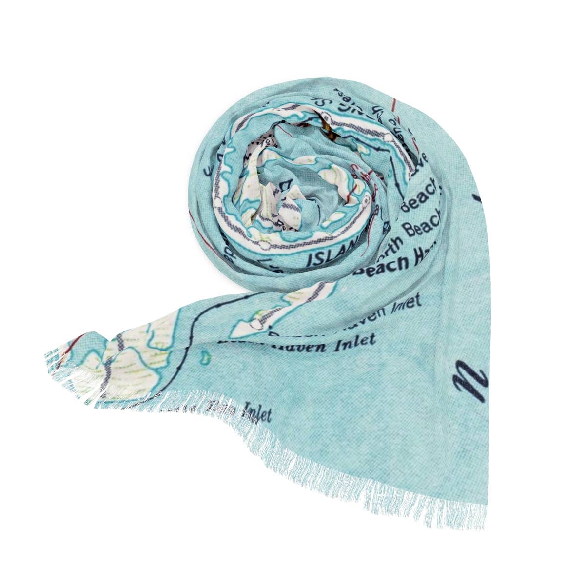 Long Beach Island New Jersey Map Travel Scarf