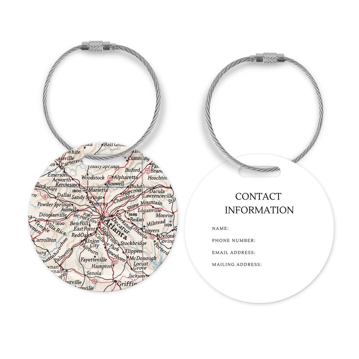 Atlanta Georgia Map Luggage Tag