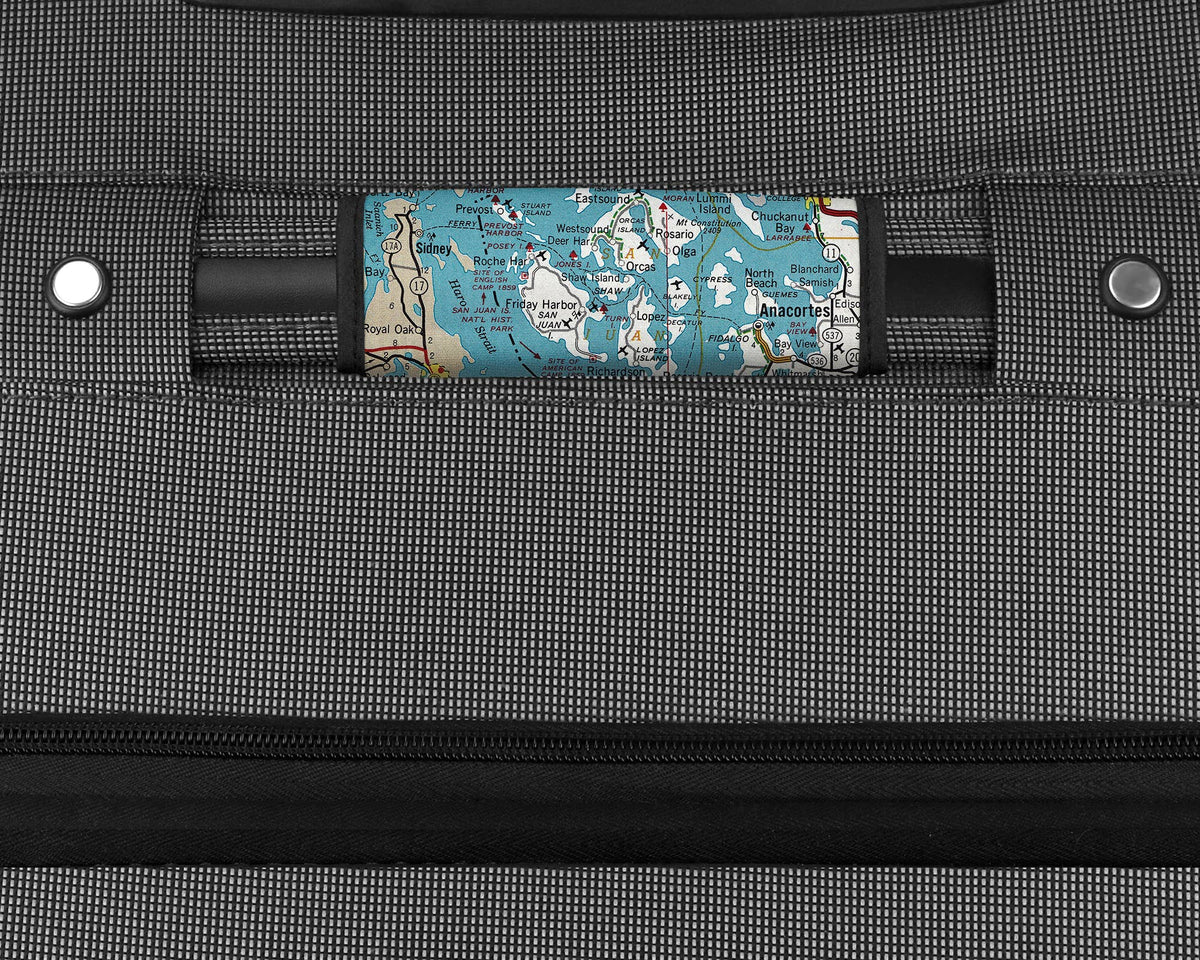 San Juan Islands Washington Map Suitcase Spotter Luggage Handle Wrap