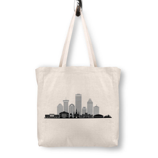 New Orleans Louisiana Skyline Canvas Tote Bag