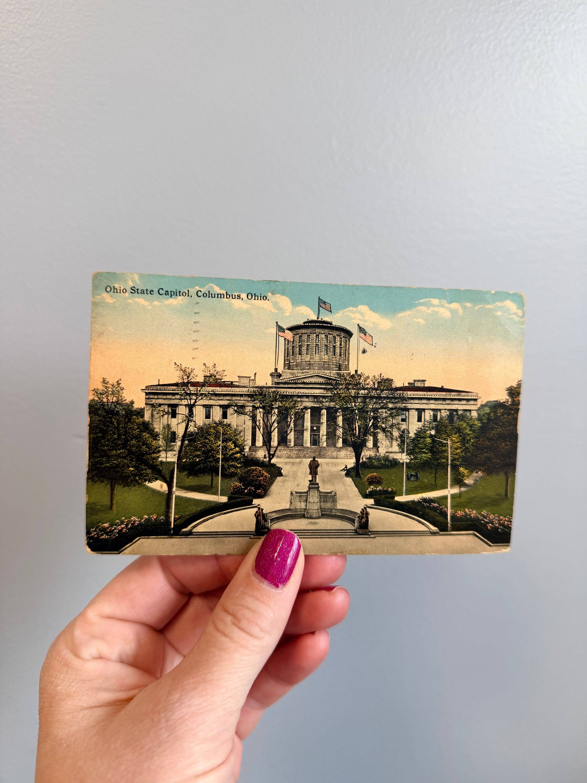 Ohio Statehouse Columbus vintage map glass cutting board