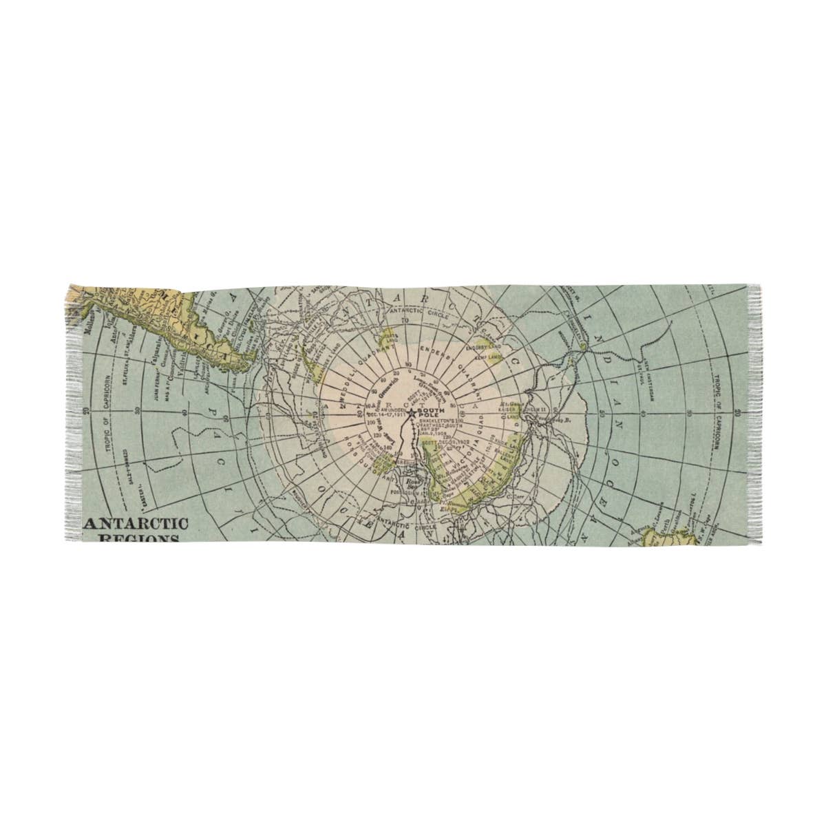 Antarctica Map Travel Scarf view 2