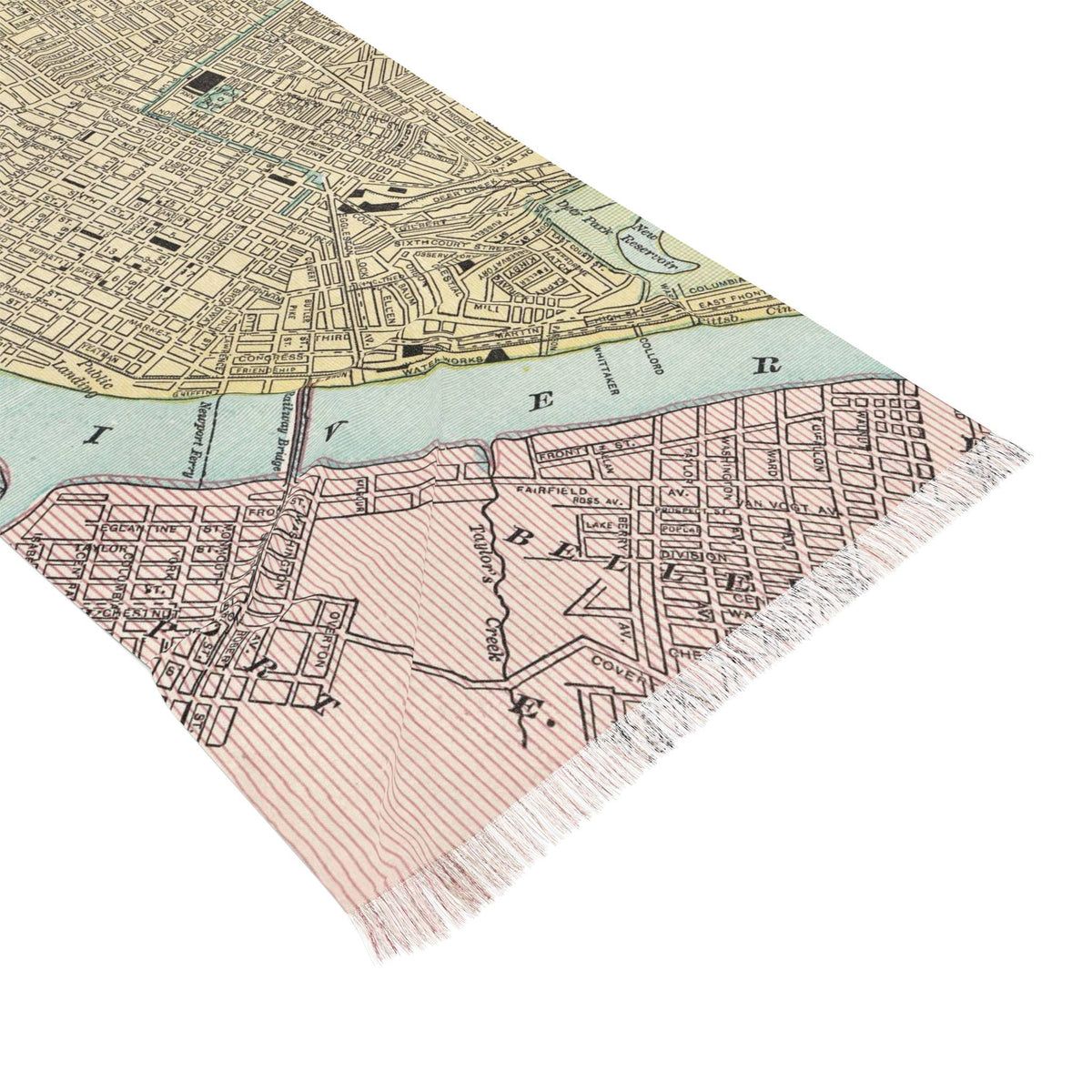 Cincinnati Ohio Map Travel Scarf view 2