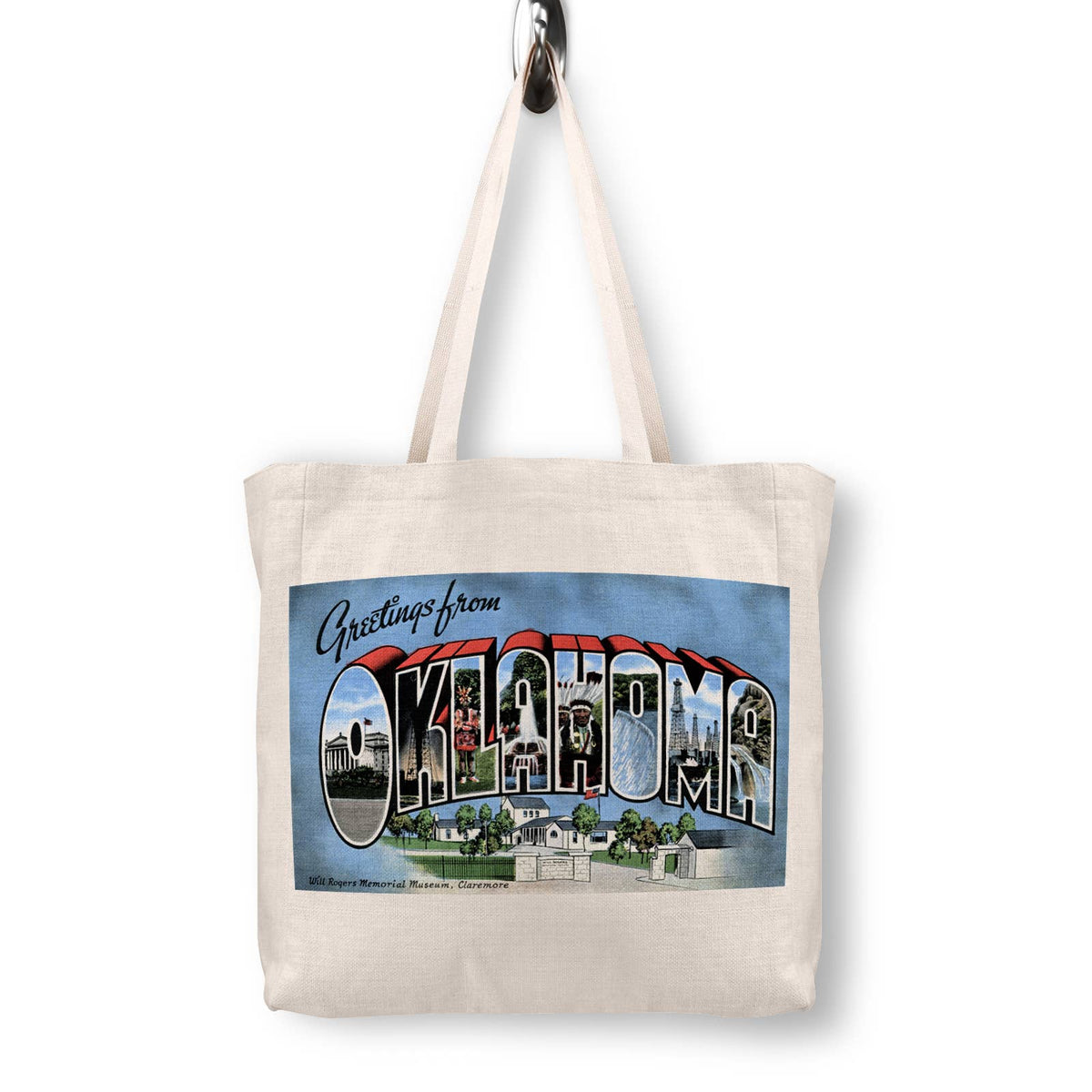Oklahoma Vintage Postcard Canvas Tote Bag