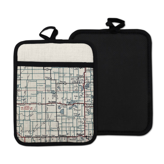 De Smet South Dakota vintage map hot pad