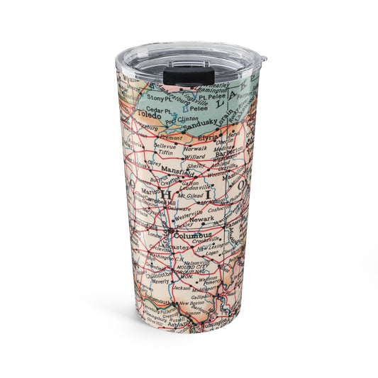Ohio Vintage Map 20oz Insulated Tumbler