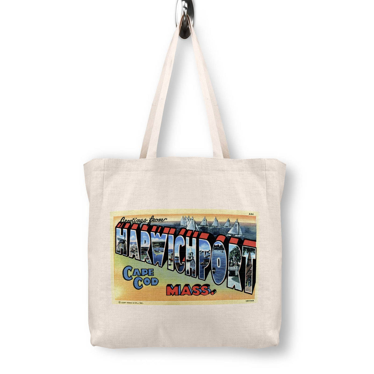 Harwichport Massachusetts Vintage Postcard Canvas Tote Bag