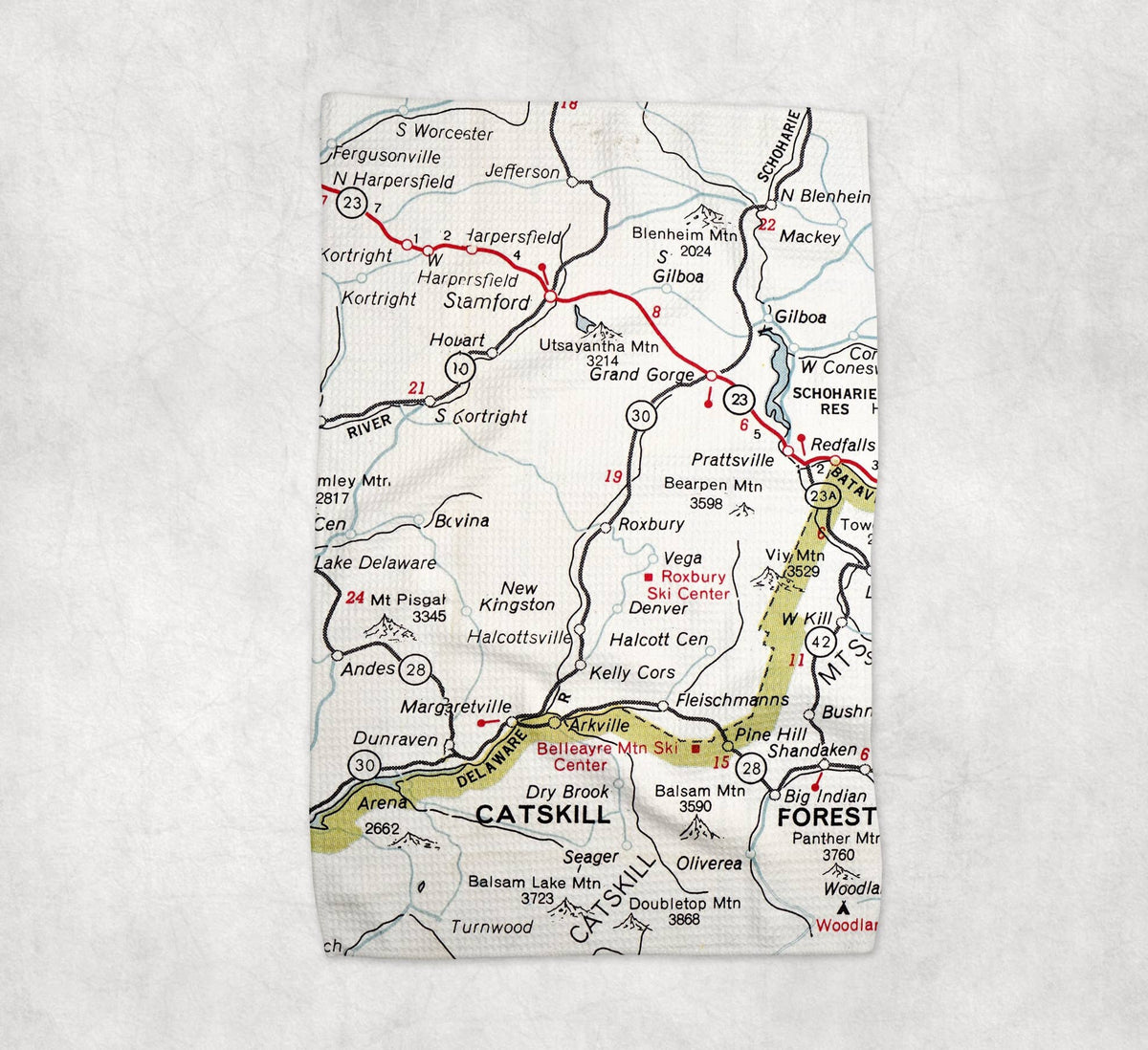 Roxbury New York map tea towel