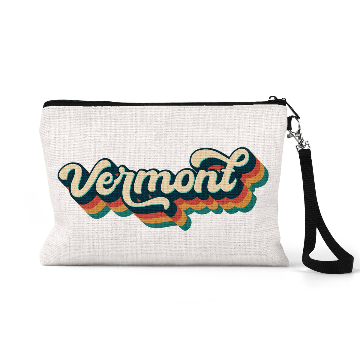 Vermont retro wristlet travel pouch