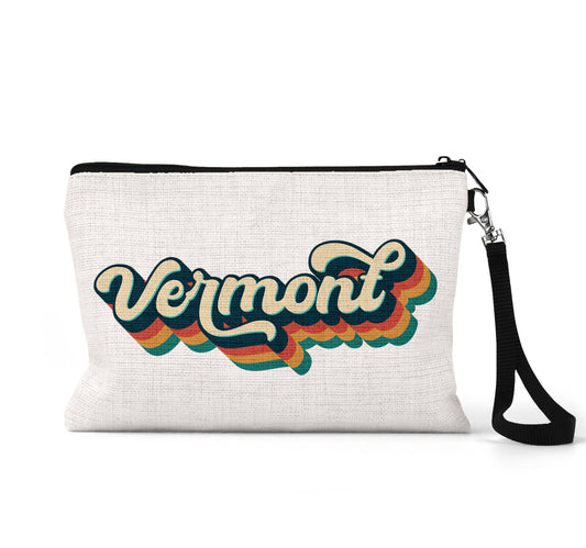 Vermont retro wristlet travel pouch