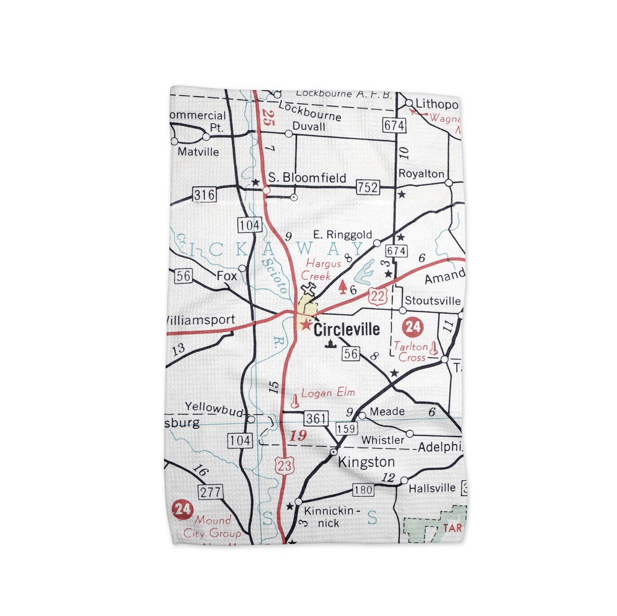 Circleville Ohio map tea towel