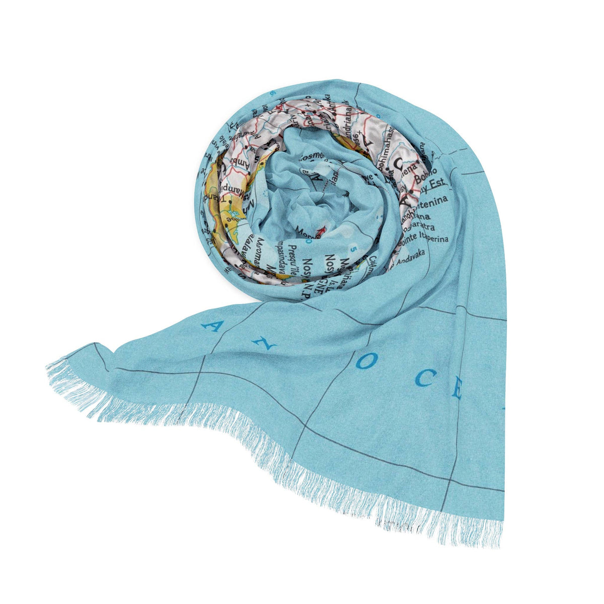 Madagascar Map Travel Scarf view 2