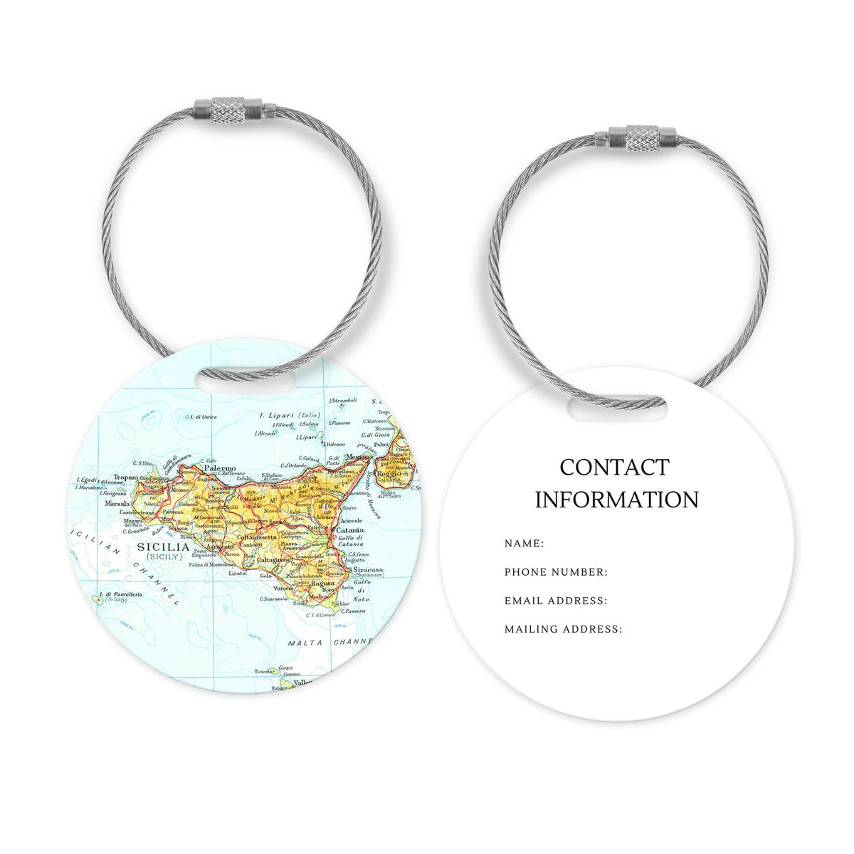 Sicily Map Luggage Tag and Handle Wrap view 2