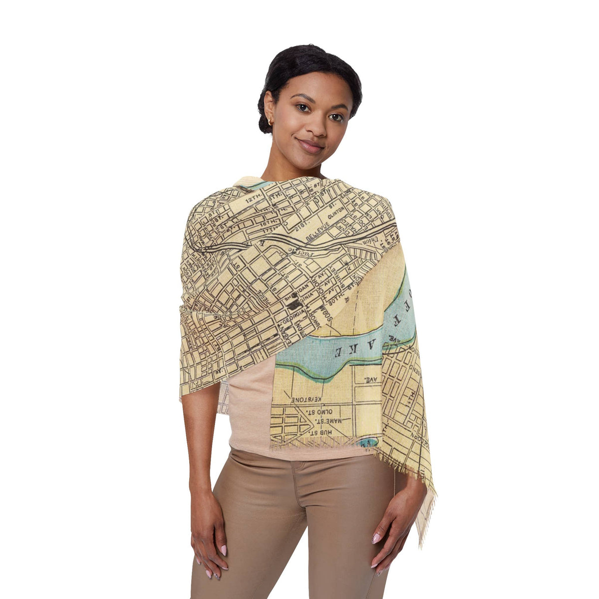 Omaha Nebraska Map Travel Scarf