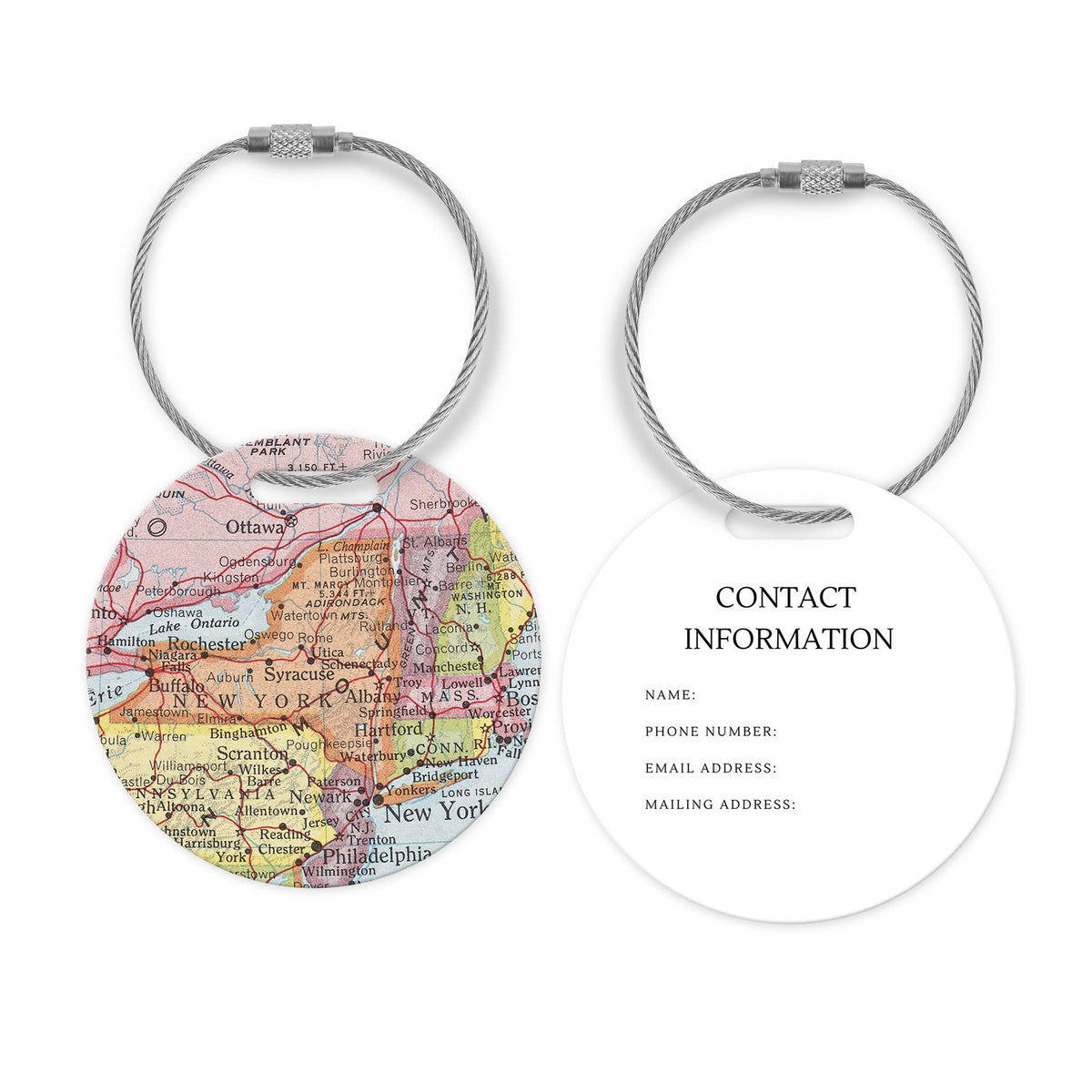 New York State Map Luggage Tag