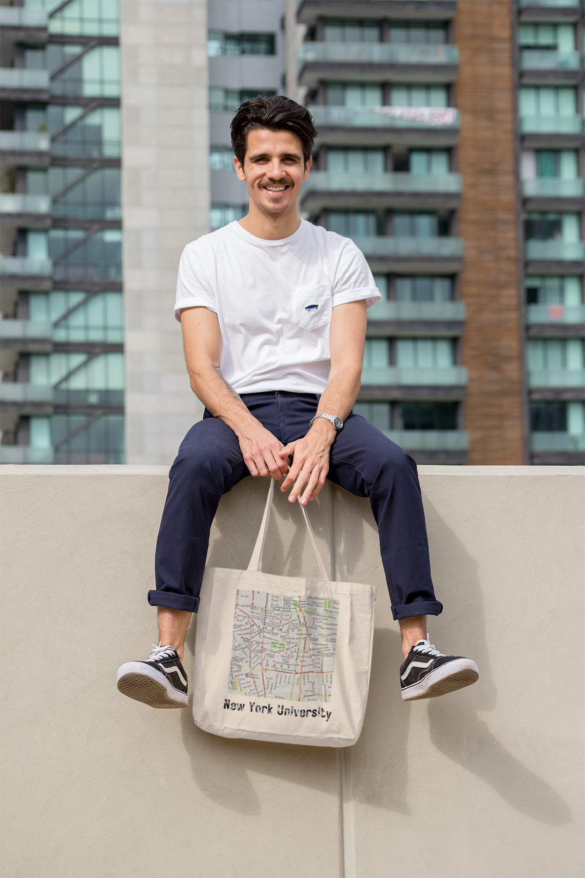 New York University NYU canvas tote bag