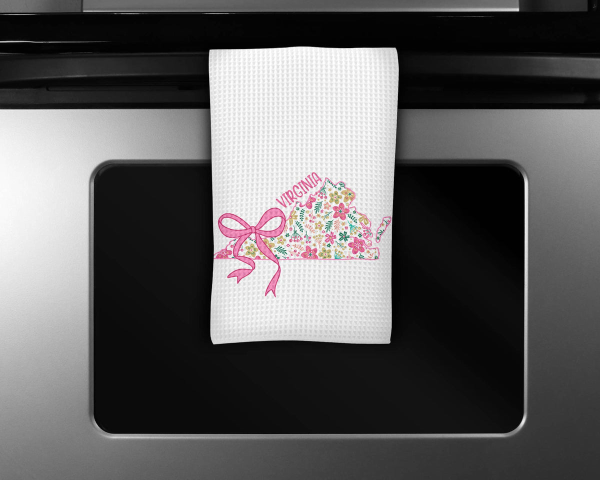 Virginia Coquette Floral Bow tea towel