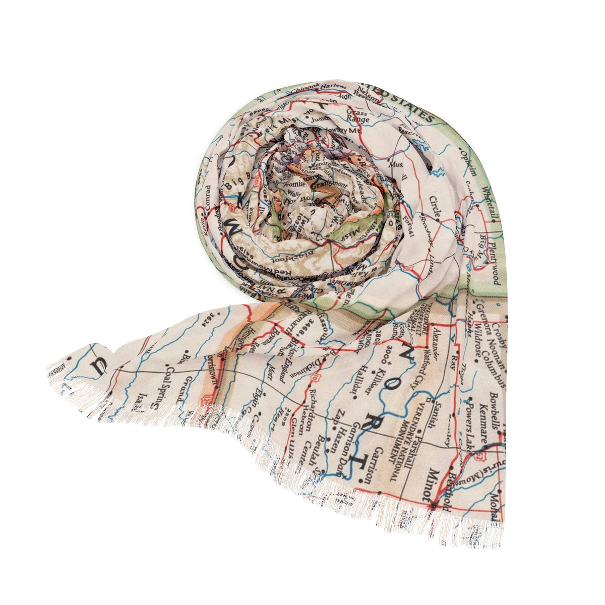 Montana Map Travel Scarf