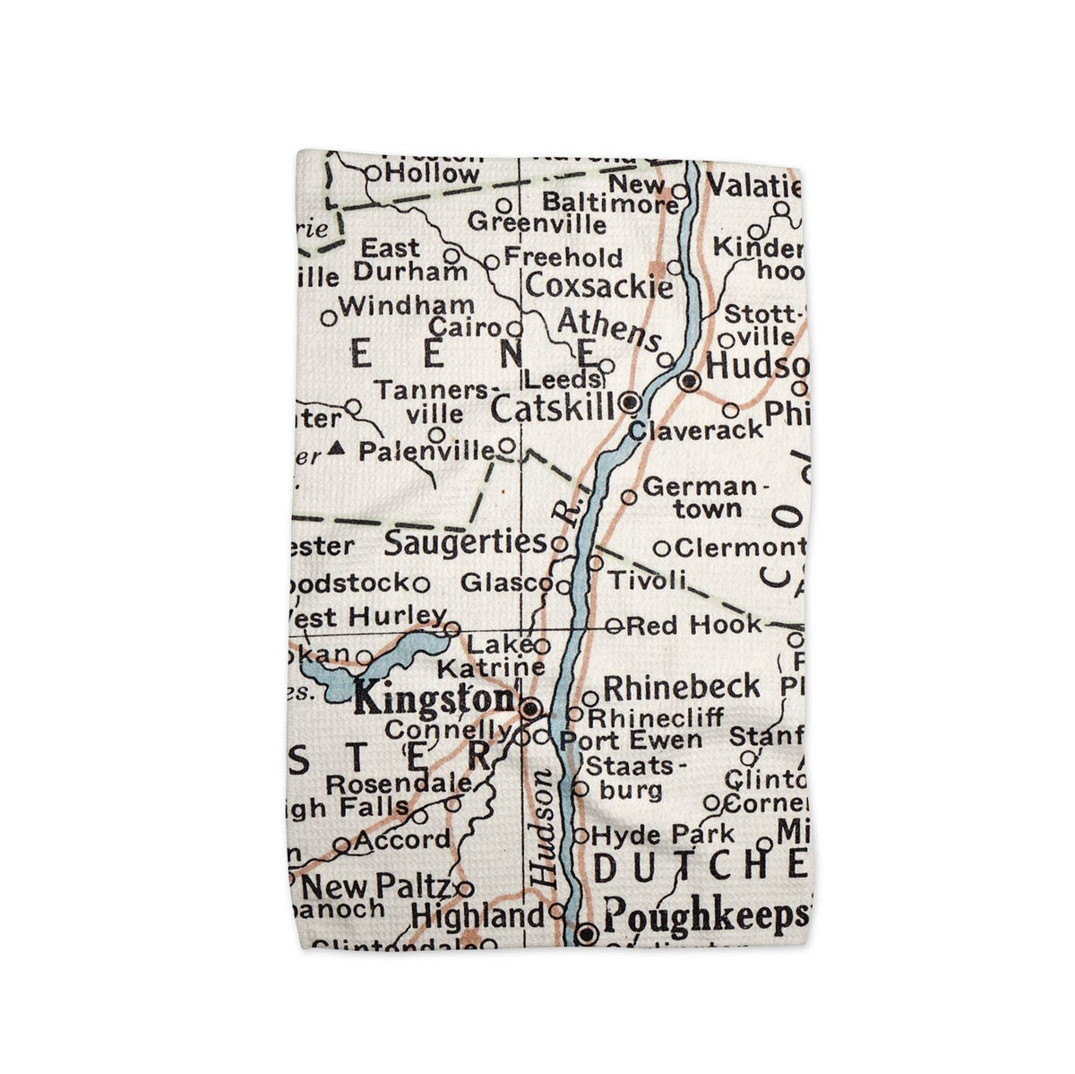Saugerties New York map tea towel