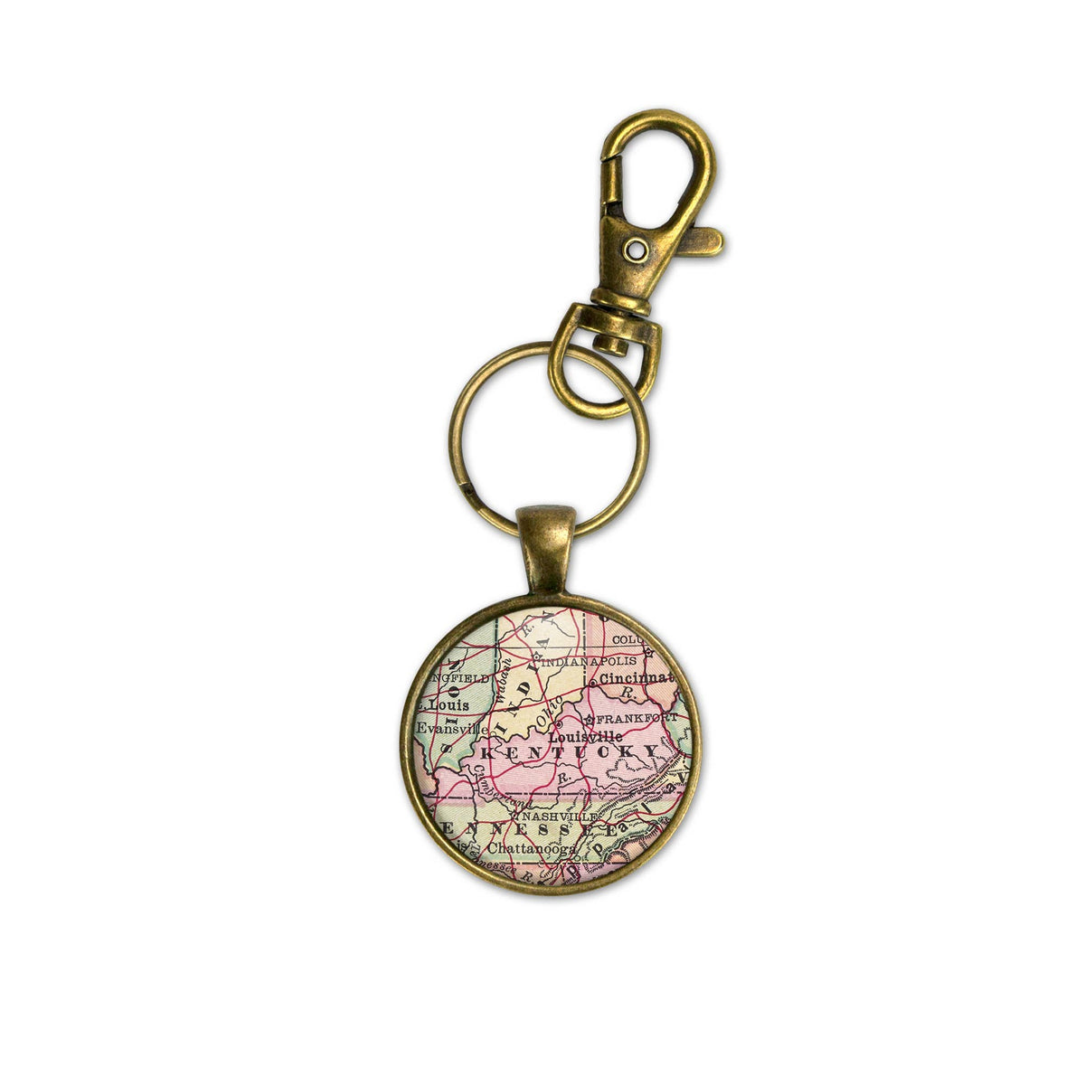 Kentucky vintage map keychain