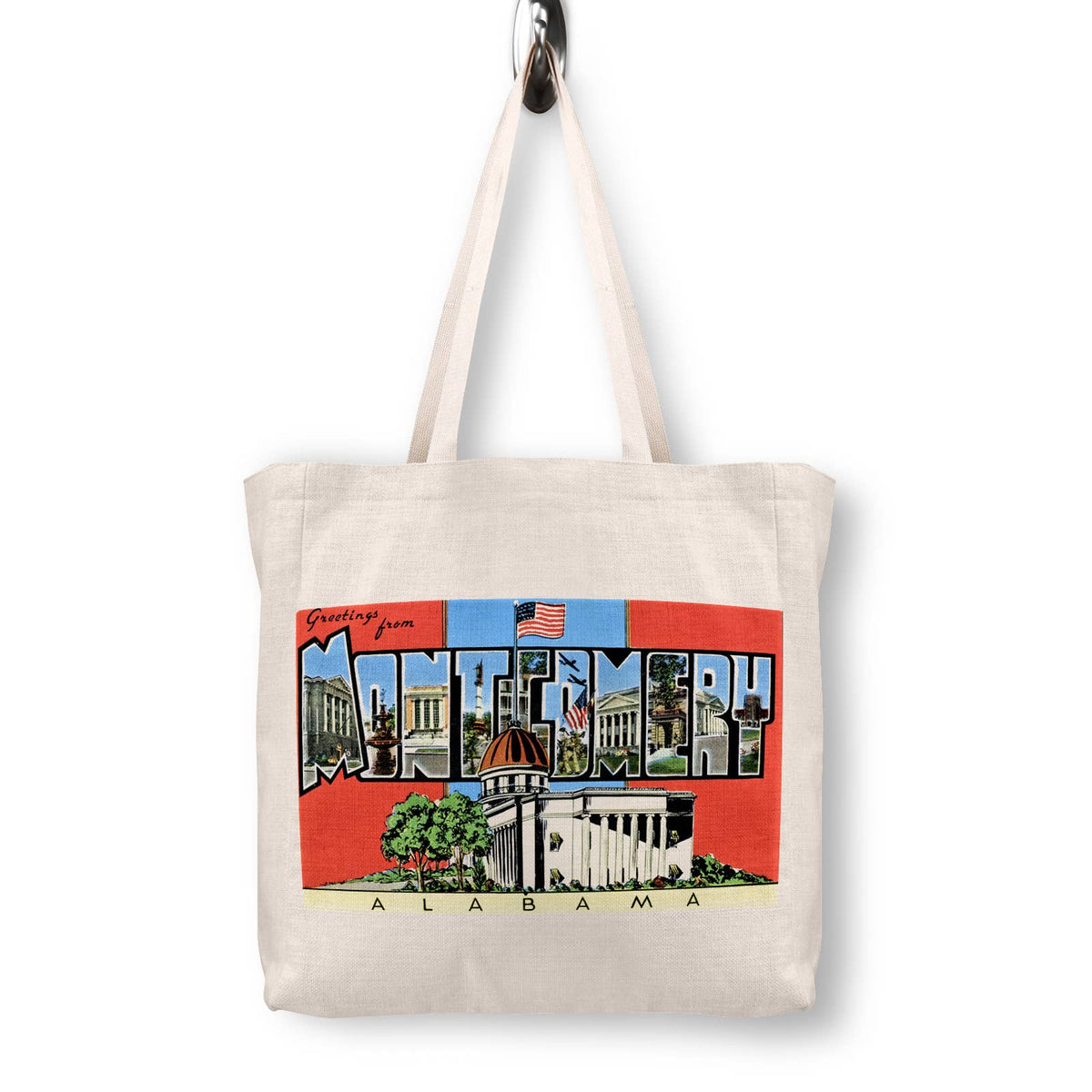Montgomery Alabama Vintage Postcard Canvas Tote Bag