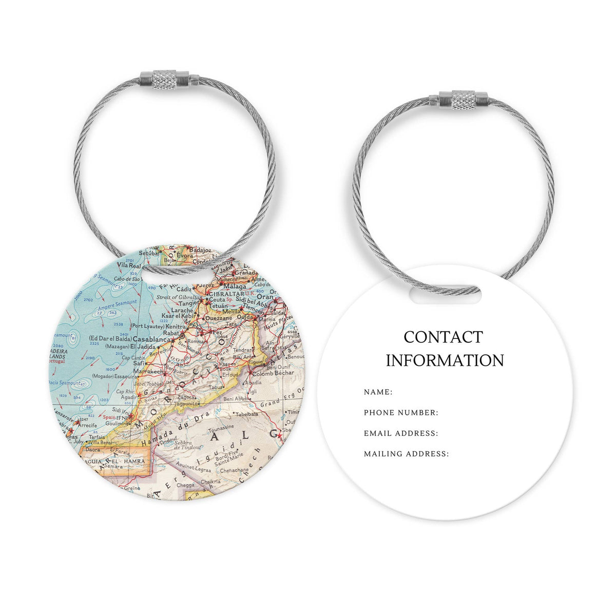 Morocco Map Luggage Tag and Handle Wrap view 2