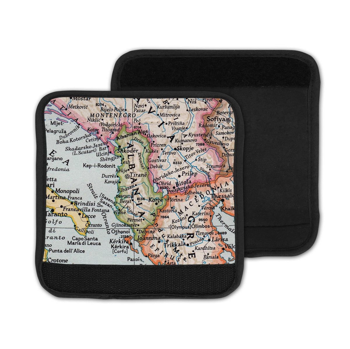 Albania Map Luggage Tag and Handle Wrap view 3