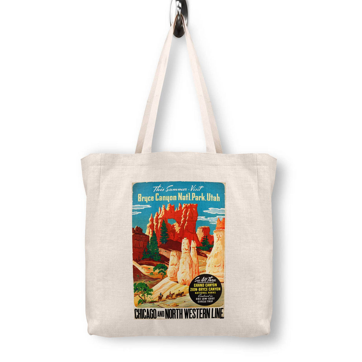 Bryce Canyon National Park Vintage Travel Poster Canvas Tote Bag