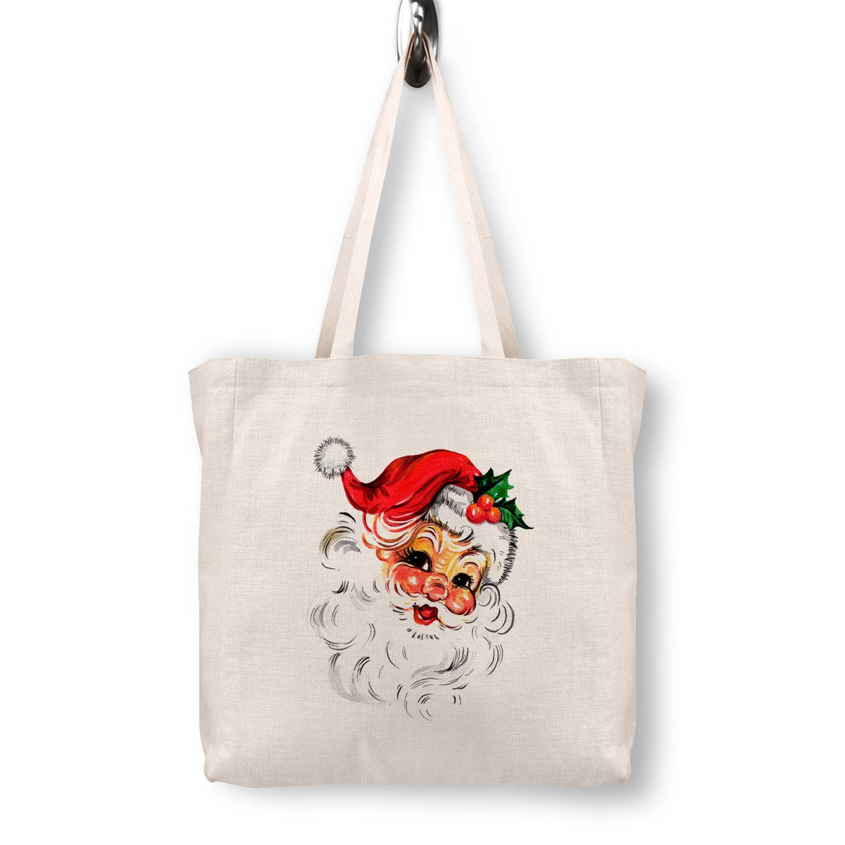 Vintage Santa Christmas Canvas Tote Bag