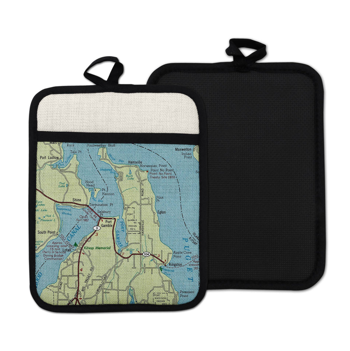 Port Gamble Washington vintage map hot pad
