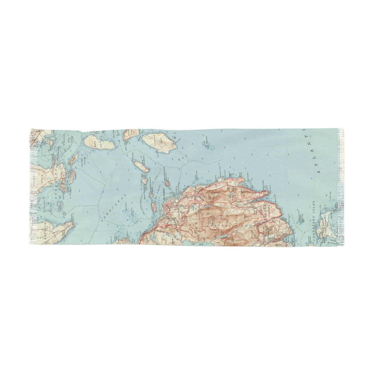 Bar Harbor Maine Acadia National Park Map Travel Scarf view 2