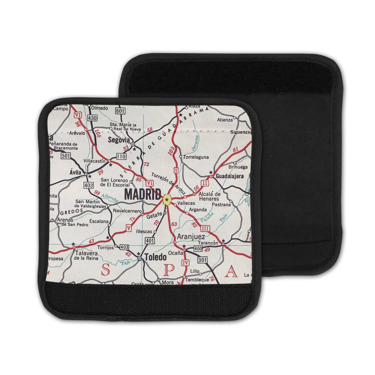 Madrid Spain Map Luggage Tag and Handle Wrap view 3