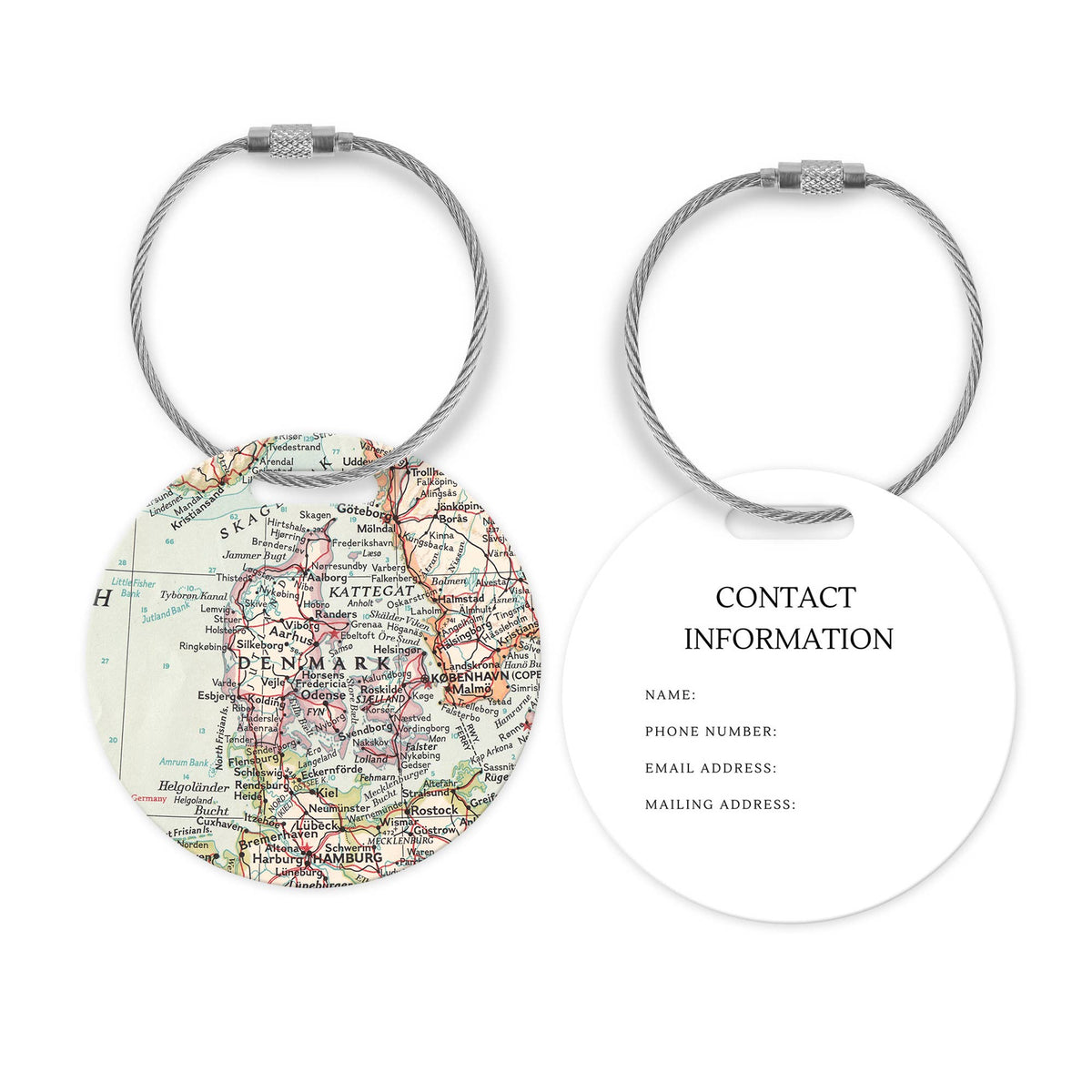 Denmark Map Luggage Tag and Handle Wrap view 2