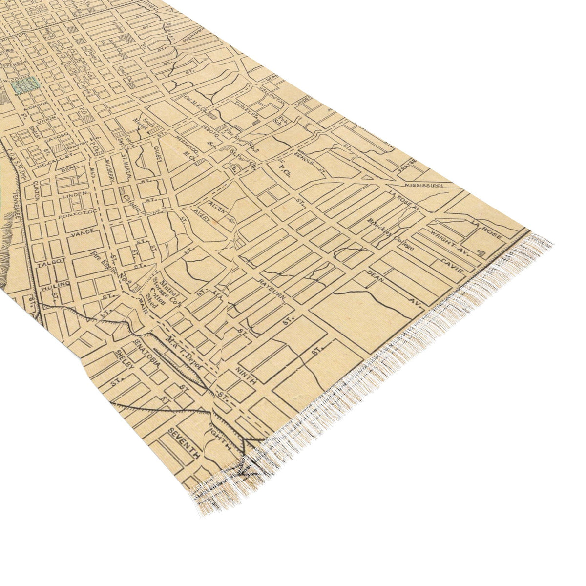 Memphis Tennessee Map Travel Scarf view 3